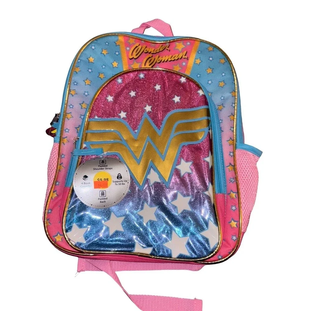 Wonder Woman kids backpack glitter new with tags New